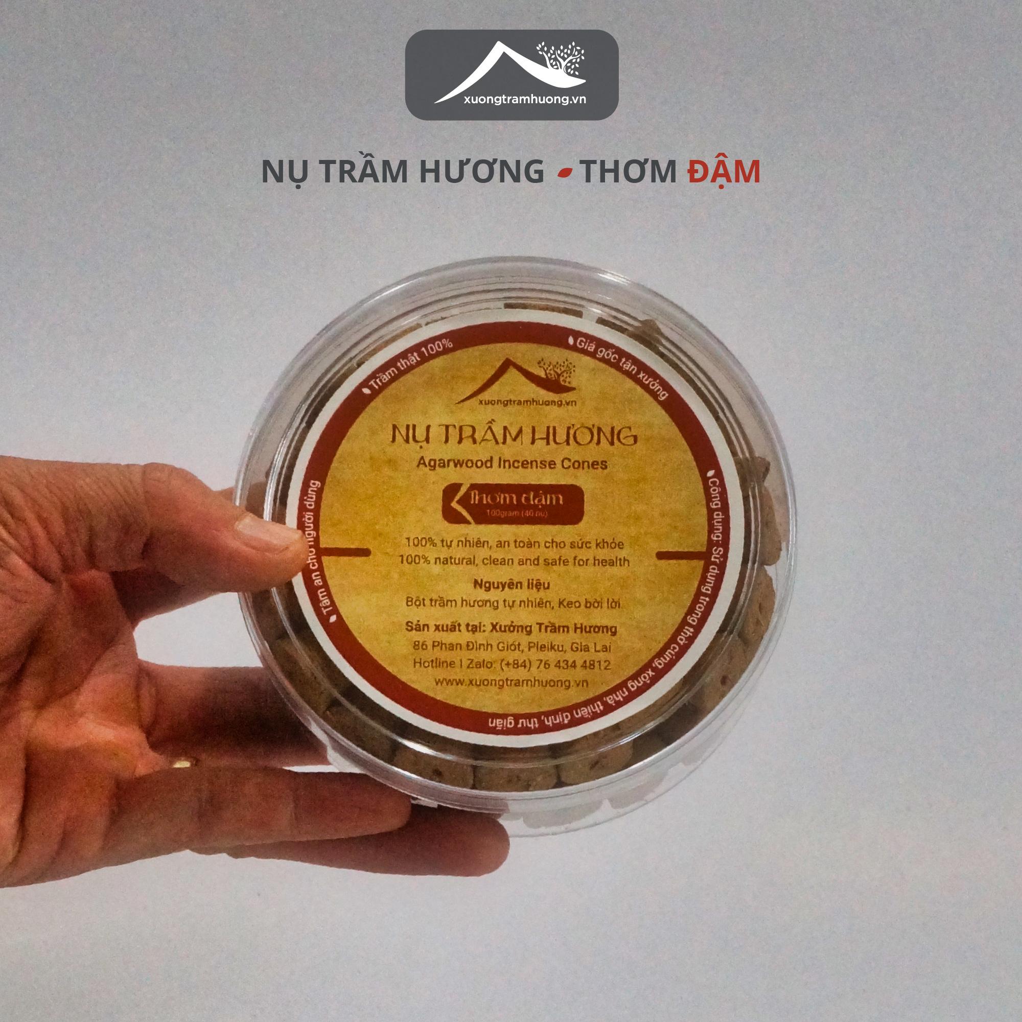 Nụ Trầm Hương Khói Ngược Sạch Xưởng Trầm Hương Thơm Đậm An Toàn Sức Khoẻ Hộp 40 viên