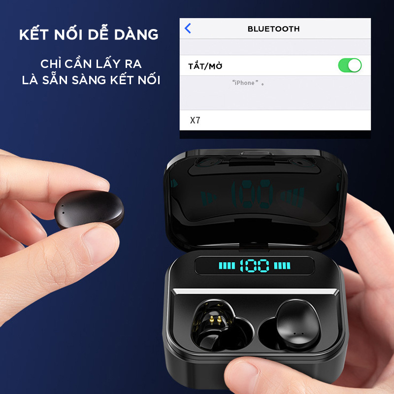 Earphone WlRELESS Cảm Ứng TOUCH TWINS Nhập Trung Quốc - Tặng 1 Móc Chìa Khoá LAVATINO Chính Hãng