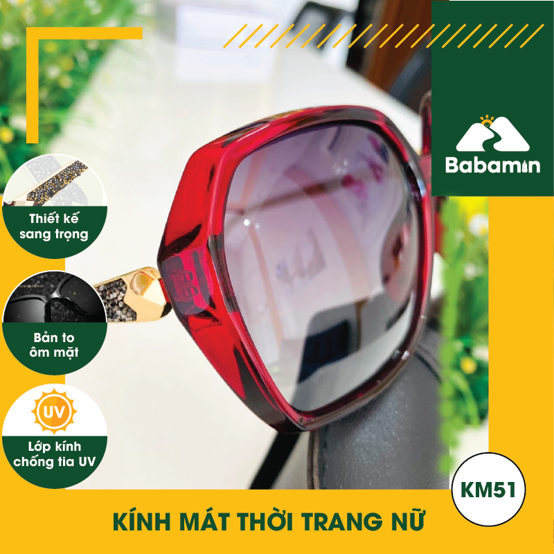 Kính Mát Chống Tia UV Nữ Cao Cấp, Độ Nét Cao, Thời Trang Thanh Lịch - Babamin - KM51