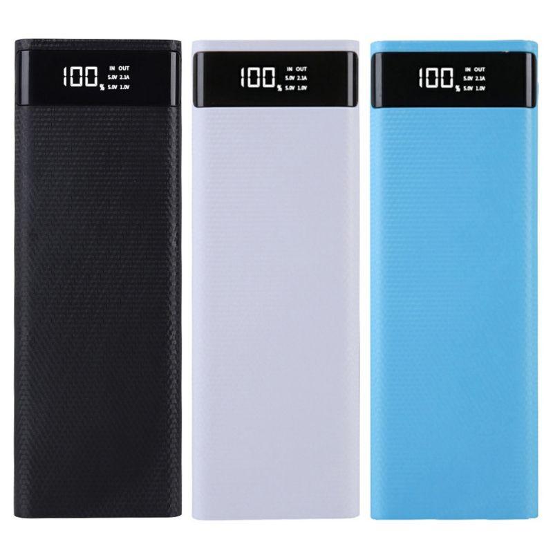 1 Pc Dual USB LCD Power Bank Shell Vỏ pin 10x18650 Hộp bên ngoài di động không có pin Bộ bảo vệ Powerbank Màu sắc: Đen