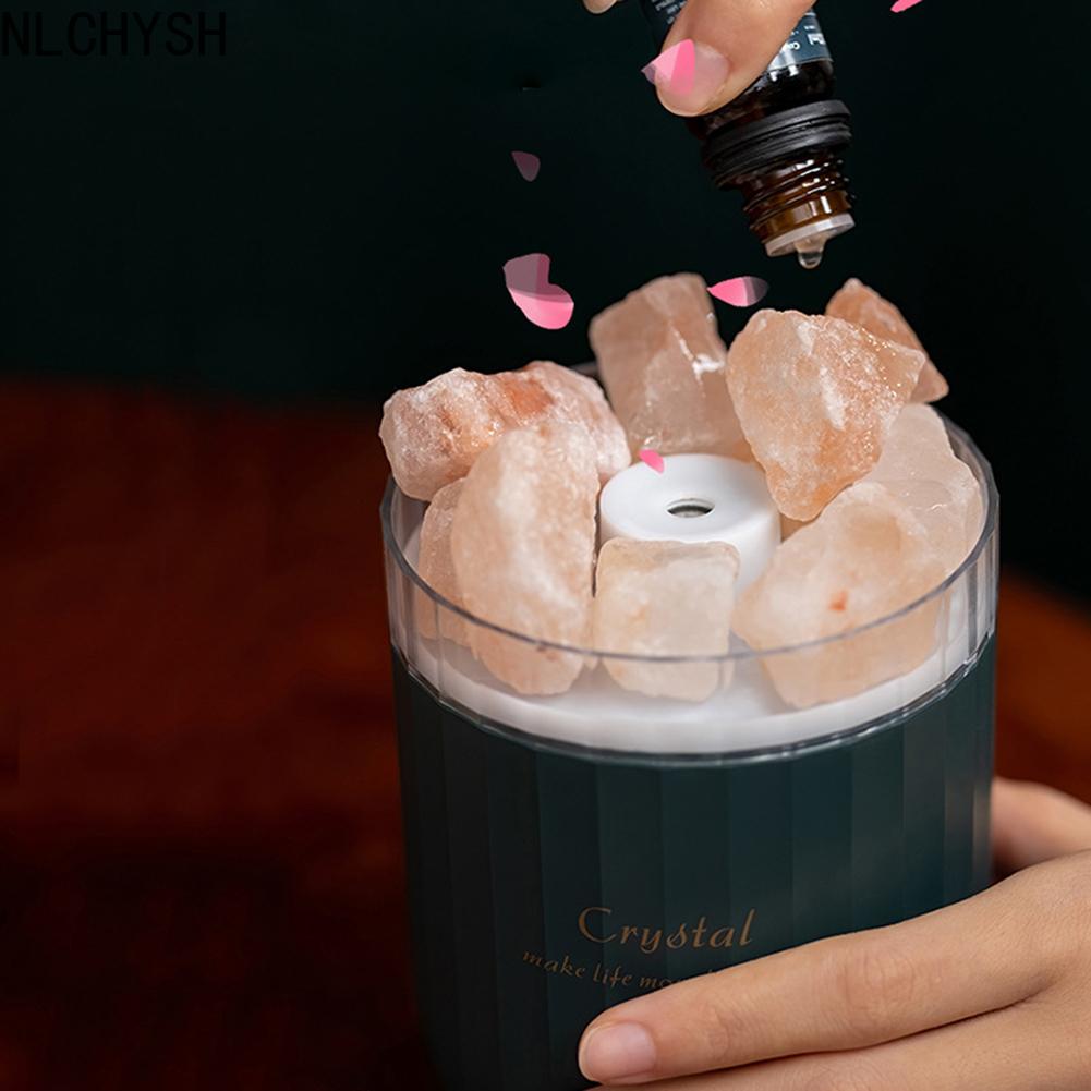 Di Động Pha Lê Aromatheraphy Máy Tạo Độ Ẩm Không Dây Tinh Máy Khuếch Tán Tinh Dầu LED Muối Himalaya Thoáng Mát Sương Máy Phun Sương Tạo Độ Ẩm