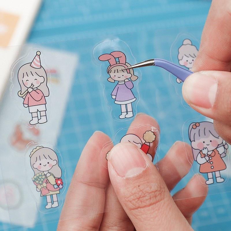 Nhíp gắp sticker màu macaron nhíp gắp hình dán hỗ trợ trang trí sổ tay journal