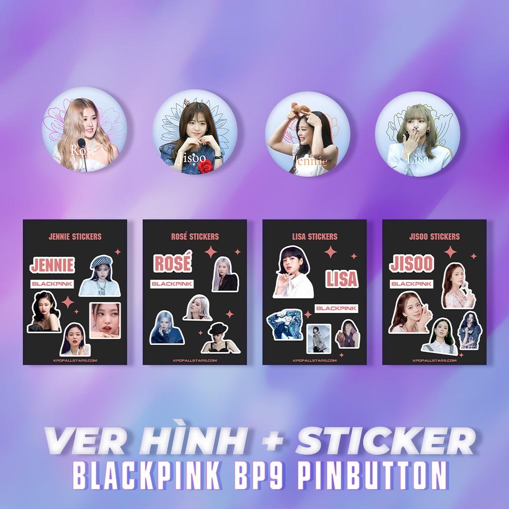 Set 4 Sticker Blackpick Và huy hiệu cài áo BlackPink BP9