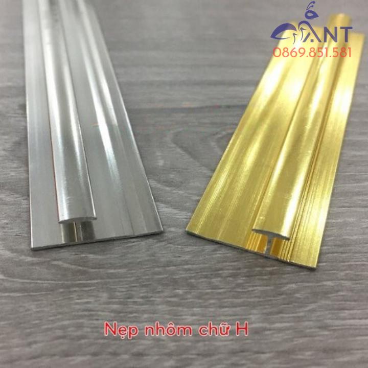 Nẹp nhôm nối sàn nhựa, nẹp nhôm chữ H, nẹp trang trí, Nẹp sàn gỗ, nẹp sàn PVC, thanh dài 2m5 dày 1li