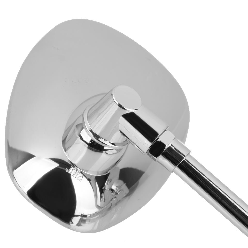 Motorcycle Chrome Oval Side Rearview Mirrors for Cruiser Chopper 10mm