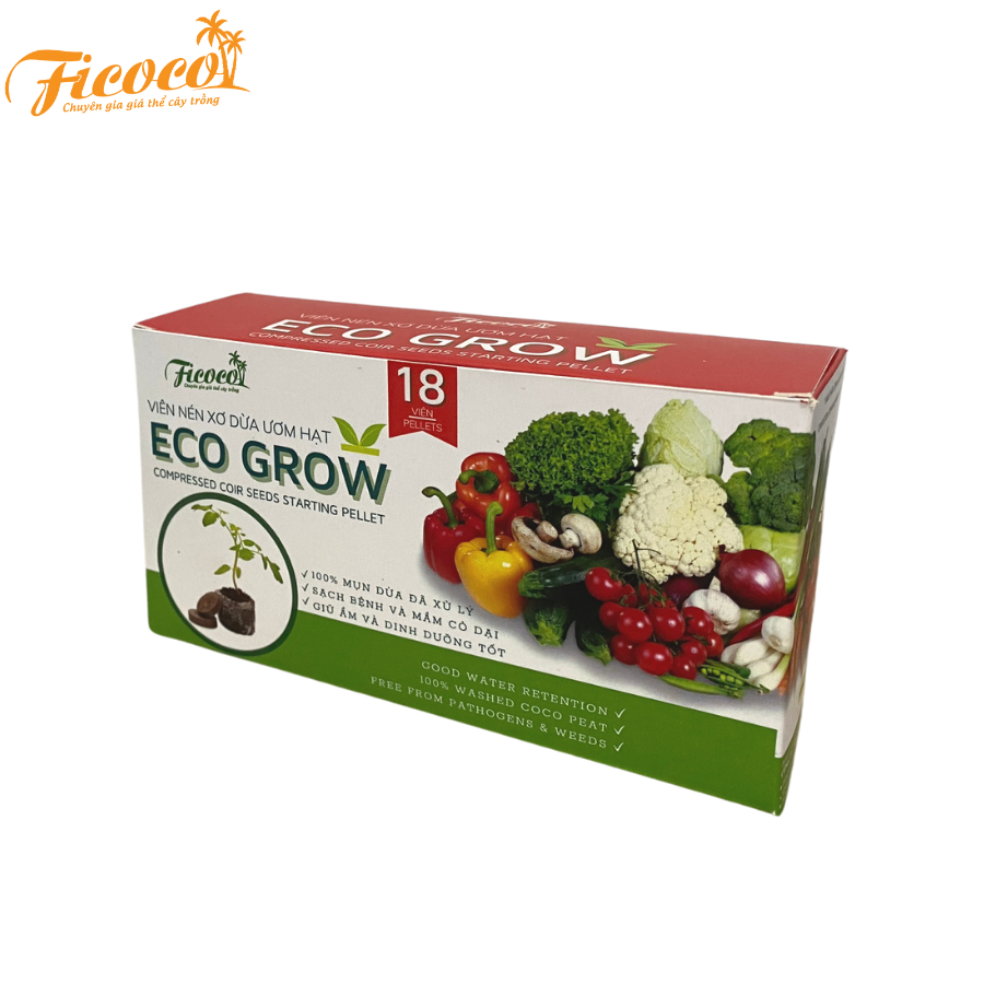 VIÊN NÉN XƠ DỪA ƯƠM HẠT ECO GROW