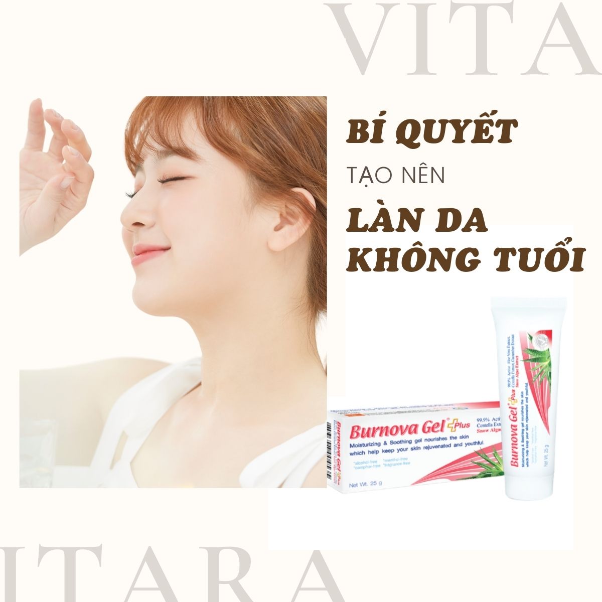 Gel dưỡng ẩm và làm mờ nếp nhăn Burnova Gel Plus Snow Algae cung cấp độ ẩm và giữ cho da được trẻ hóa 25g