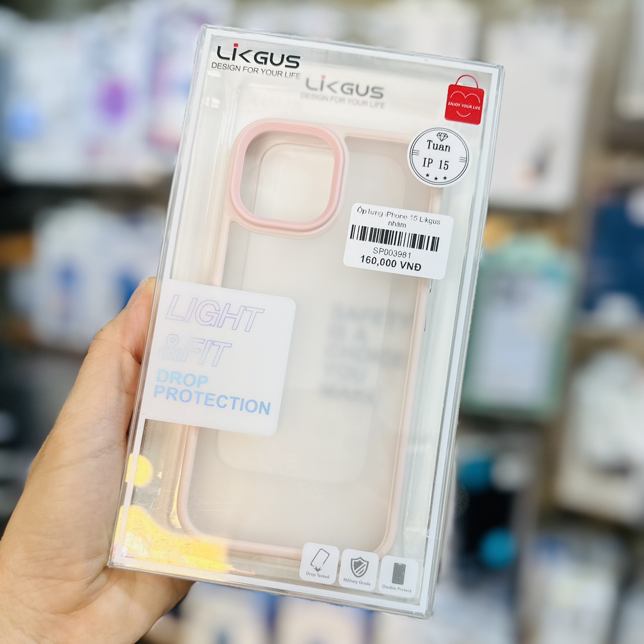 Ốp lưng Likgus lưng nhám chống sốc tốt dành cho iPhone 15 - hàng chính hãng