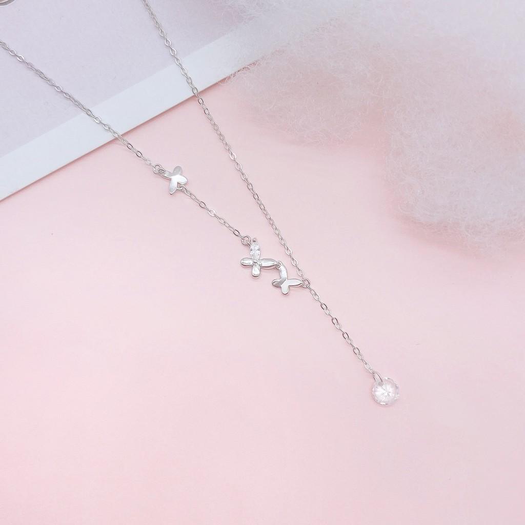 Dây Chuyền Bạc Blue Peach Butterfly DC591