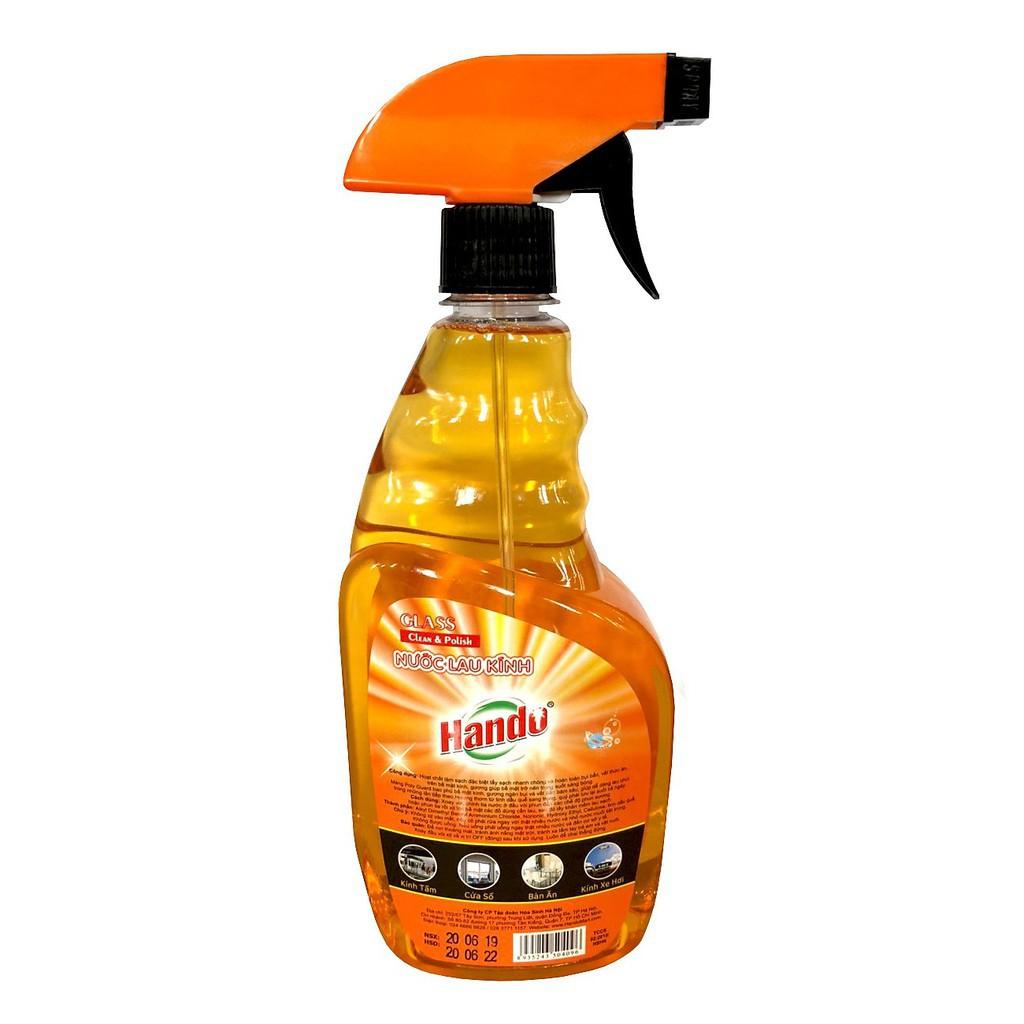 Nước lau kính siêu sạch an toàn Hando 680ml Hương Quế