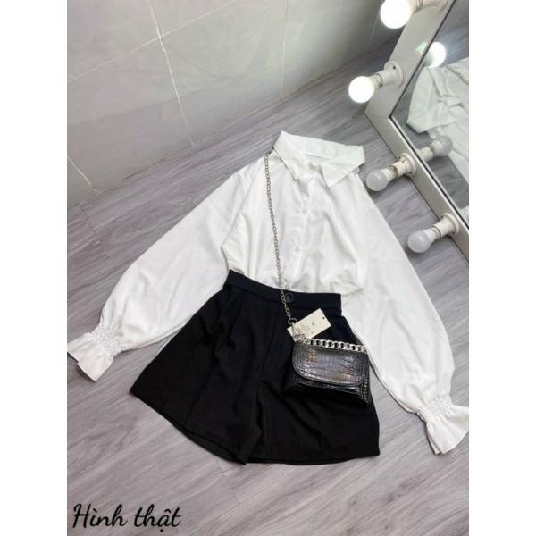 Áo sơ mi tay loe chun