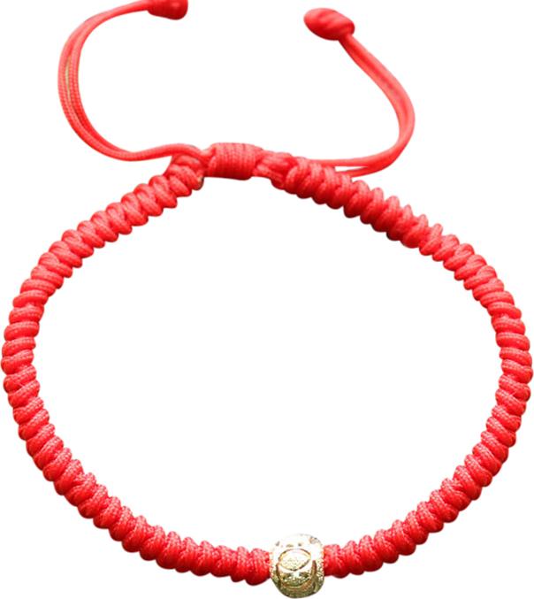 Vòng Kết Dây Đỏ Charm Bi 8Ly Bạc Bọc Vàng 24K Ngọc Quý Gemstones GA158