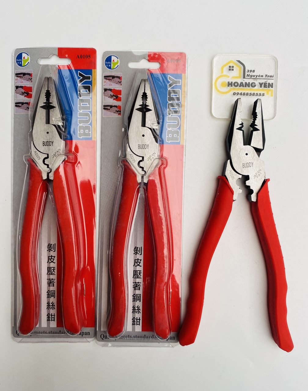 Kìm điện cắt tuốt dây, kềm bấm cáp cao cấp 3 trong 1 BUDDY BA0105