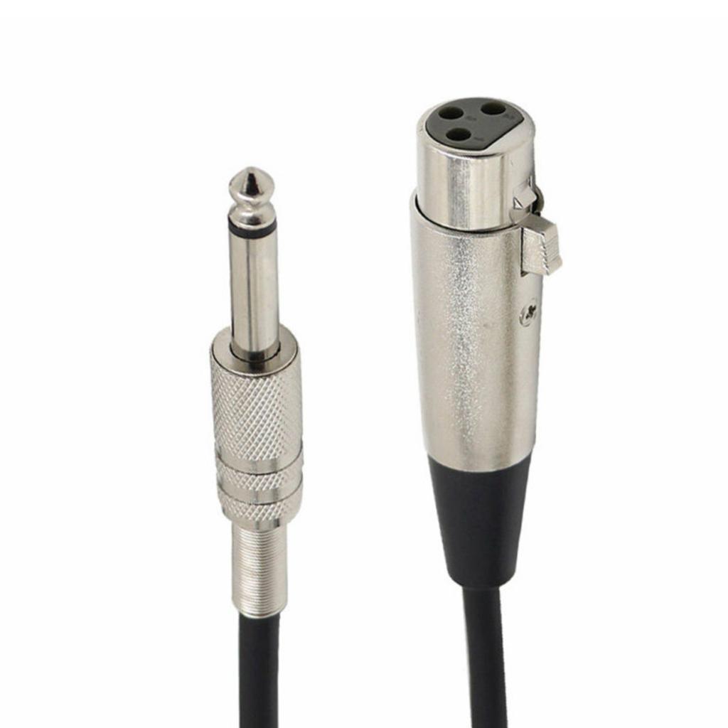 Stereo Microphone Cable XLR 3-Pin Plug to 1/4'' 6.35mm Female Mono Jack 1.5m