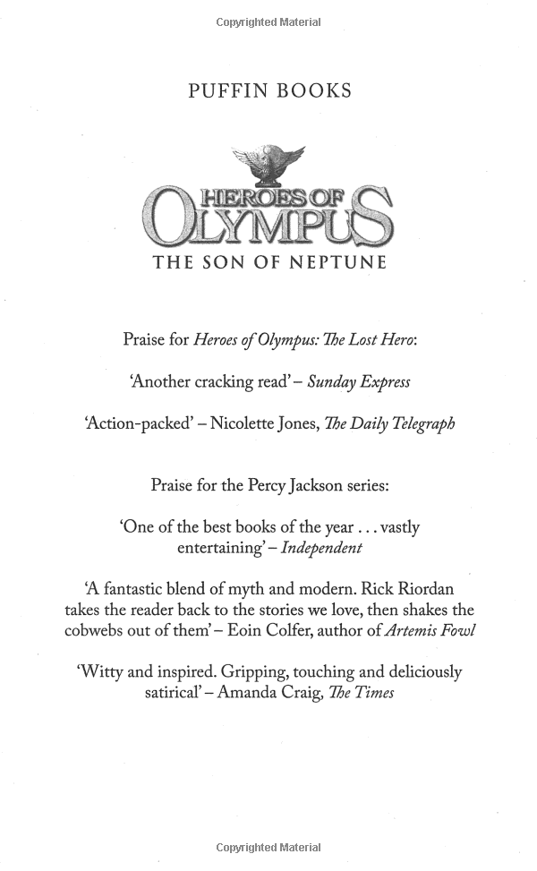 The Heroes Of Olympus 2: The Son Of Neptune