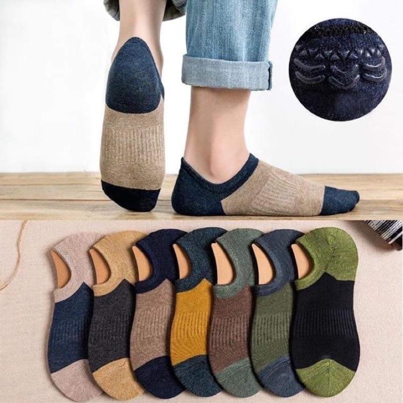 Vớ Nam CỔ NGẮN cao cấp , Tất Cổ Ngắn Nam chất liệu cotton khử mùi kháng khuẩn thiết kế đệm cao su chắc chắn
