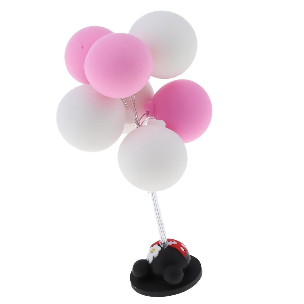 Creative Sweet Balloons Dashboard Decorations Car Home Office Ornaments Best Birthday Gift (Pink + White)