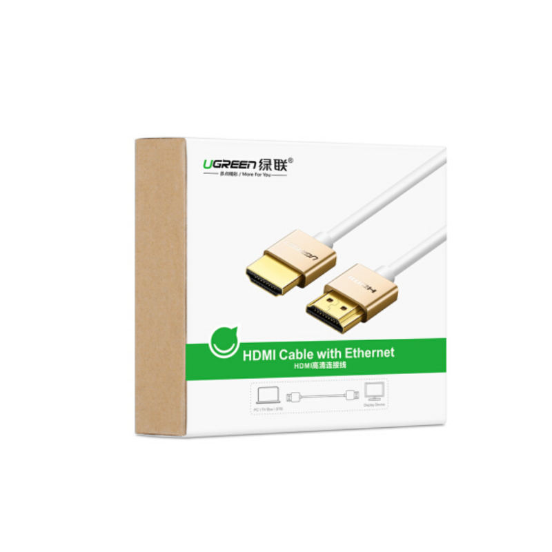 Dây HDMI 2.0 thuần đồng 18Gbps đầu hợp kim 3M UGREEN 40491 HD117 ( vàng gold ) - Hàng chính hãng