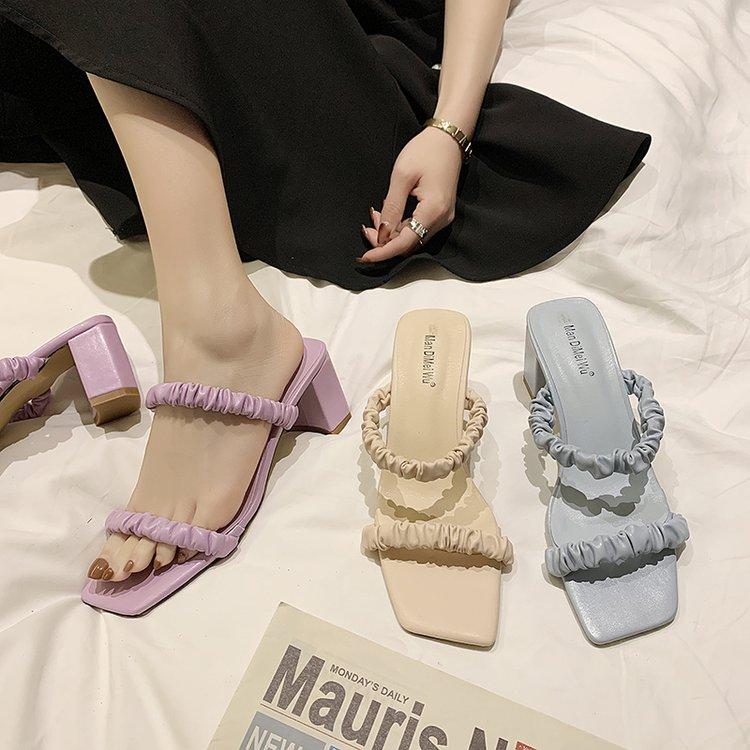 Giày Cao Gót Mũi Vuông Thời Trang Thanh Lịch Cho Nữ