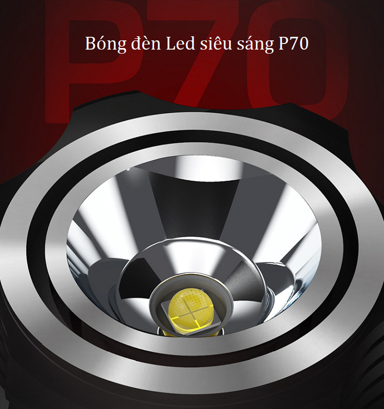 Đèn pin siêu sáng, siêu chắc chắn chip led XHP70 - Tặng 01 đèn pin mini cầm tay