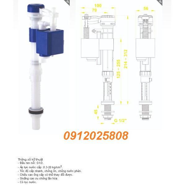 VS1808 - Bộ xả bồn cầu LIỀN KHỐI 2 nhấn - cao 26 cm