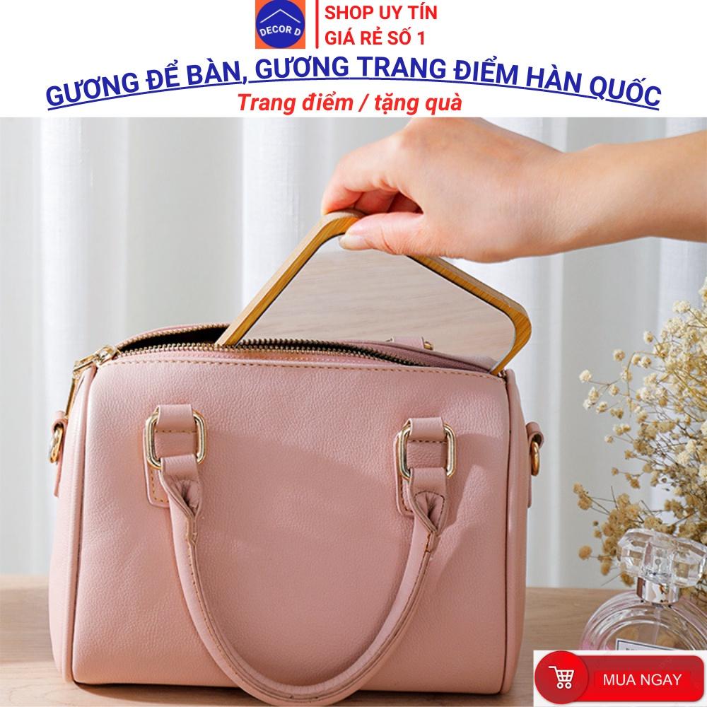 Gương gỗ Hàn Quốc, Gương để bàn trang điểm xoay gập linh động đa năng, cao cấp, sang trọng, tiện lợi
