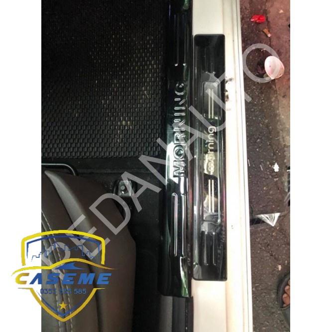 Bộ 8 ốp bậc trong ngoài xe Kia morning 2012-2019 mẫu titan