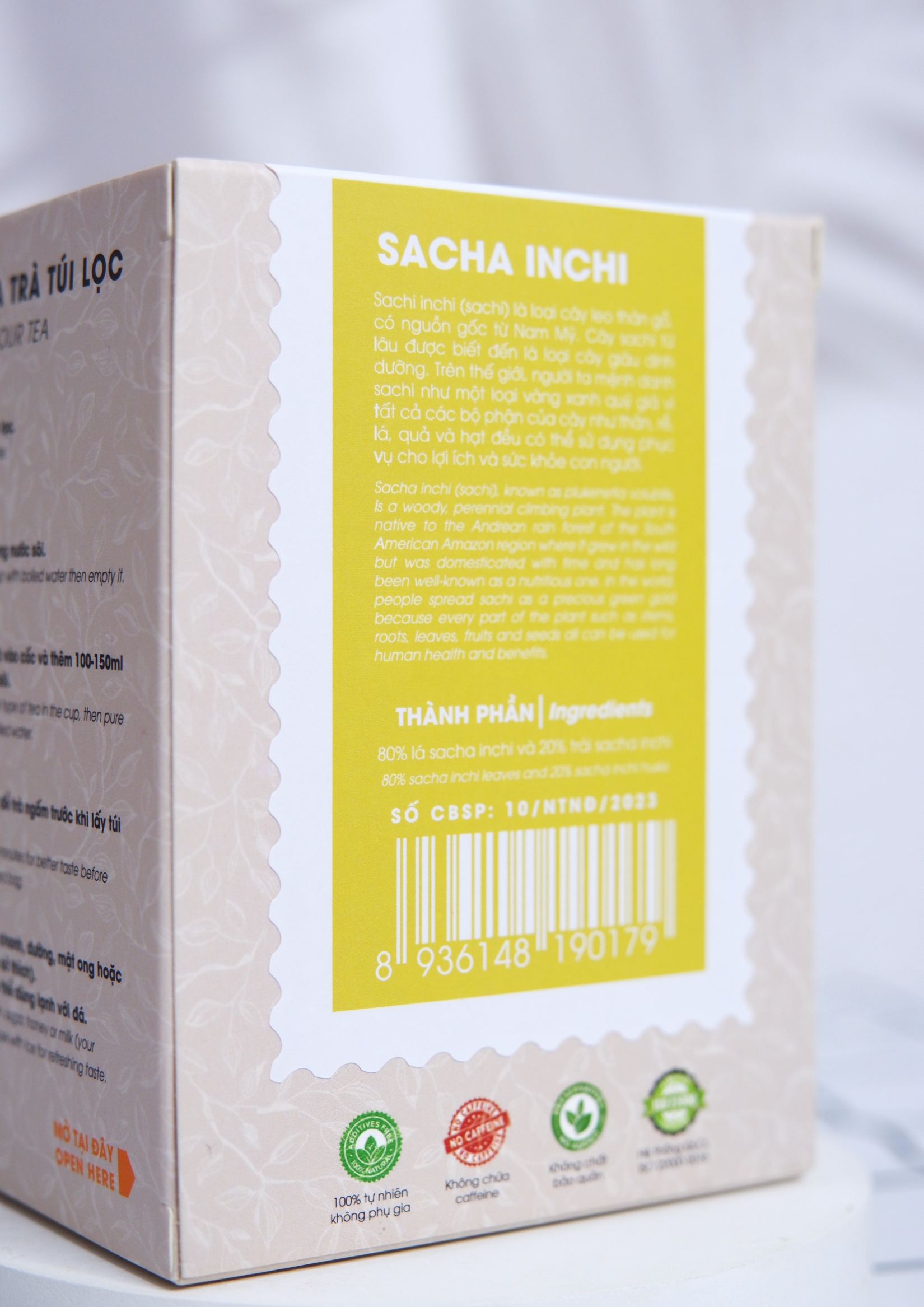 Trà Sacha Inchi Túi Lọc - Tropic Farm - Hộp 40g - Ổn định huyết áp, giúp ngủ ngon, ngăn ngừa cục máu đông