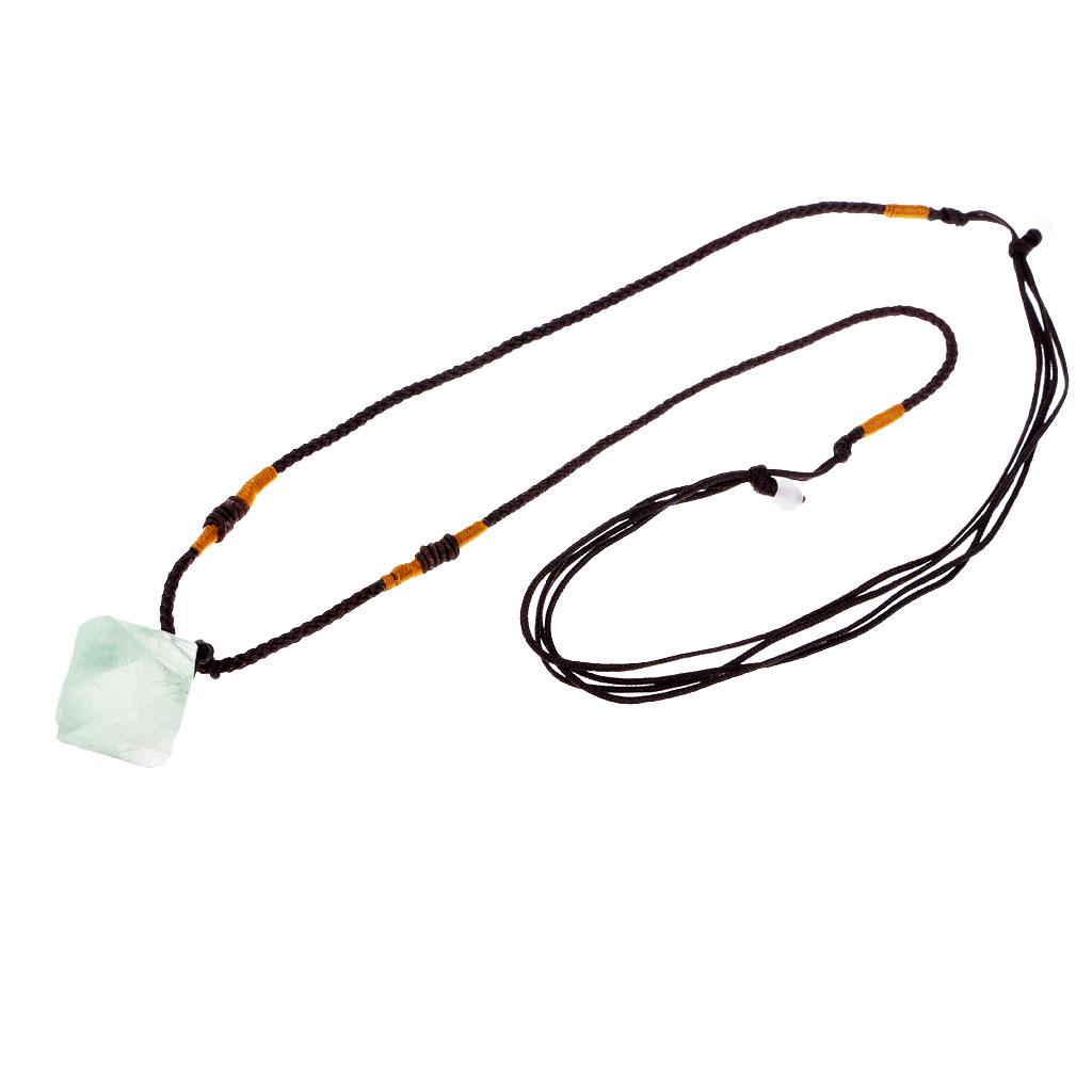 Green Fluorite Octahedron Feng Shui Reiki Gemstone Pendants for DIY Necklace