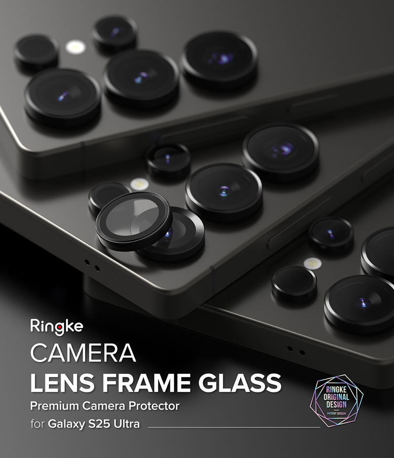 Dán camera Ringke Lens Frame Glass cho Samsung Galaxy S25 Ultra  chống trầy xước, kèm khung dán_ Hàng Chính Hãng