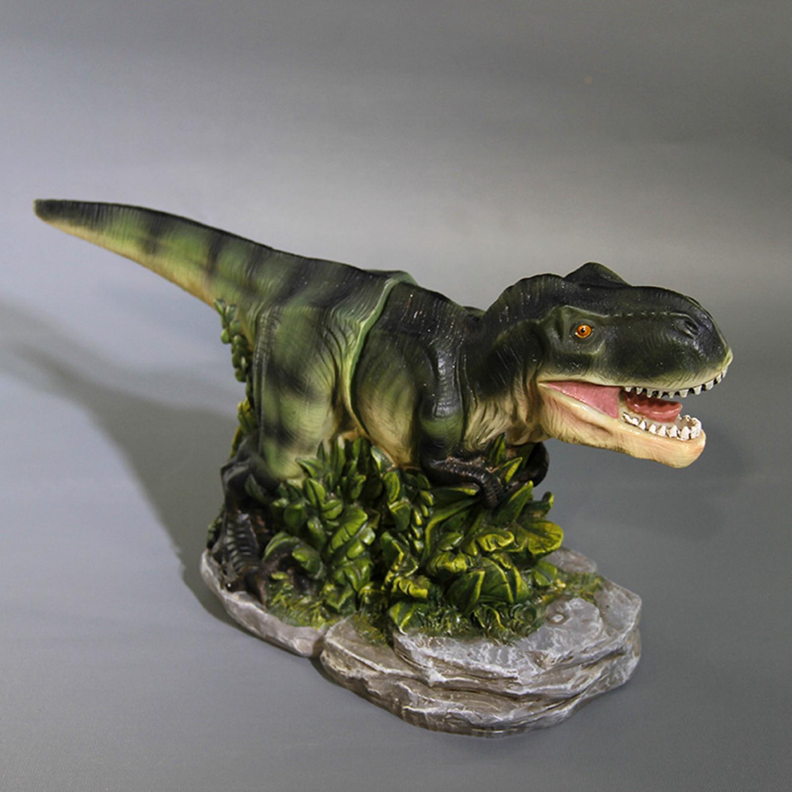 Dinosaur Statue Bookend Figurine Animal Sculpture for Shelf Living Room