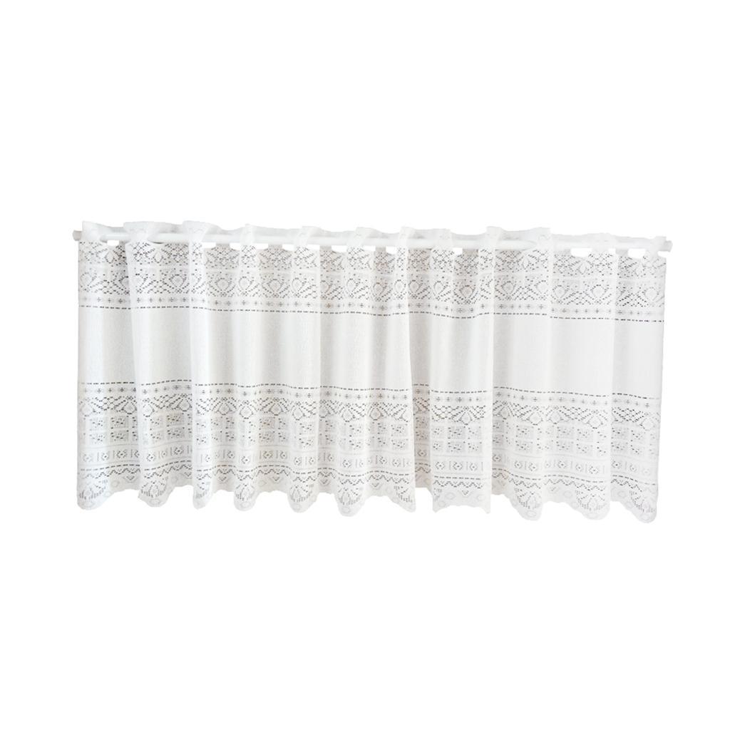 7x45x150cm Country Hollow Lace Crochet Window Half Curtain Drape Panel Decor#4