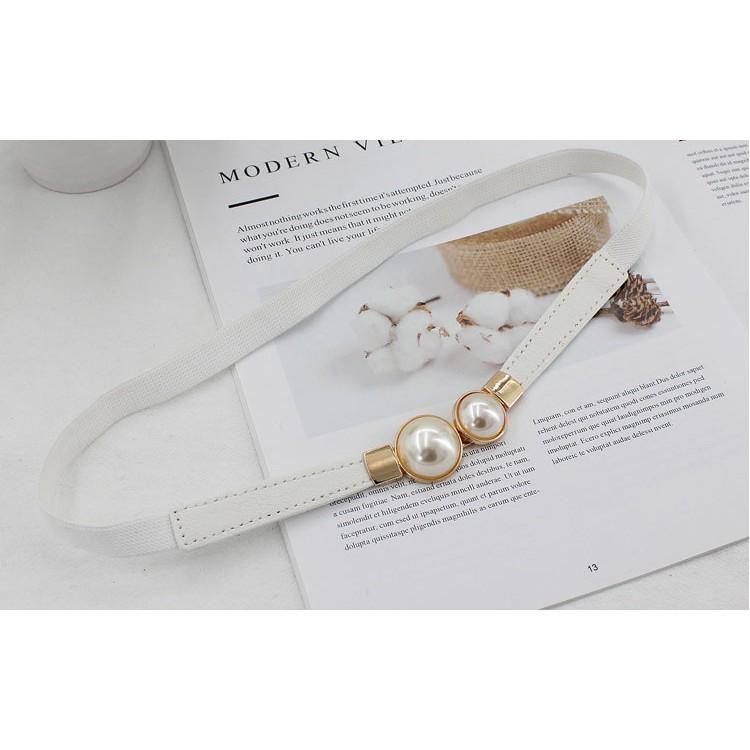 Thắt lưng Bloom nữ đẹp co giãn mặt ngọc sang trọng.