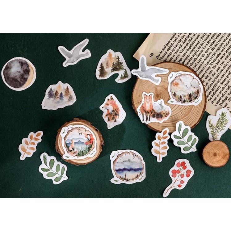 Bộ 46 Sticker Con Vật Hàn Quốc dán trang trí E48