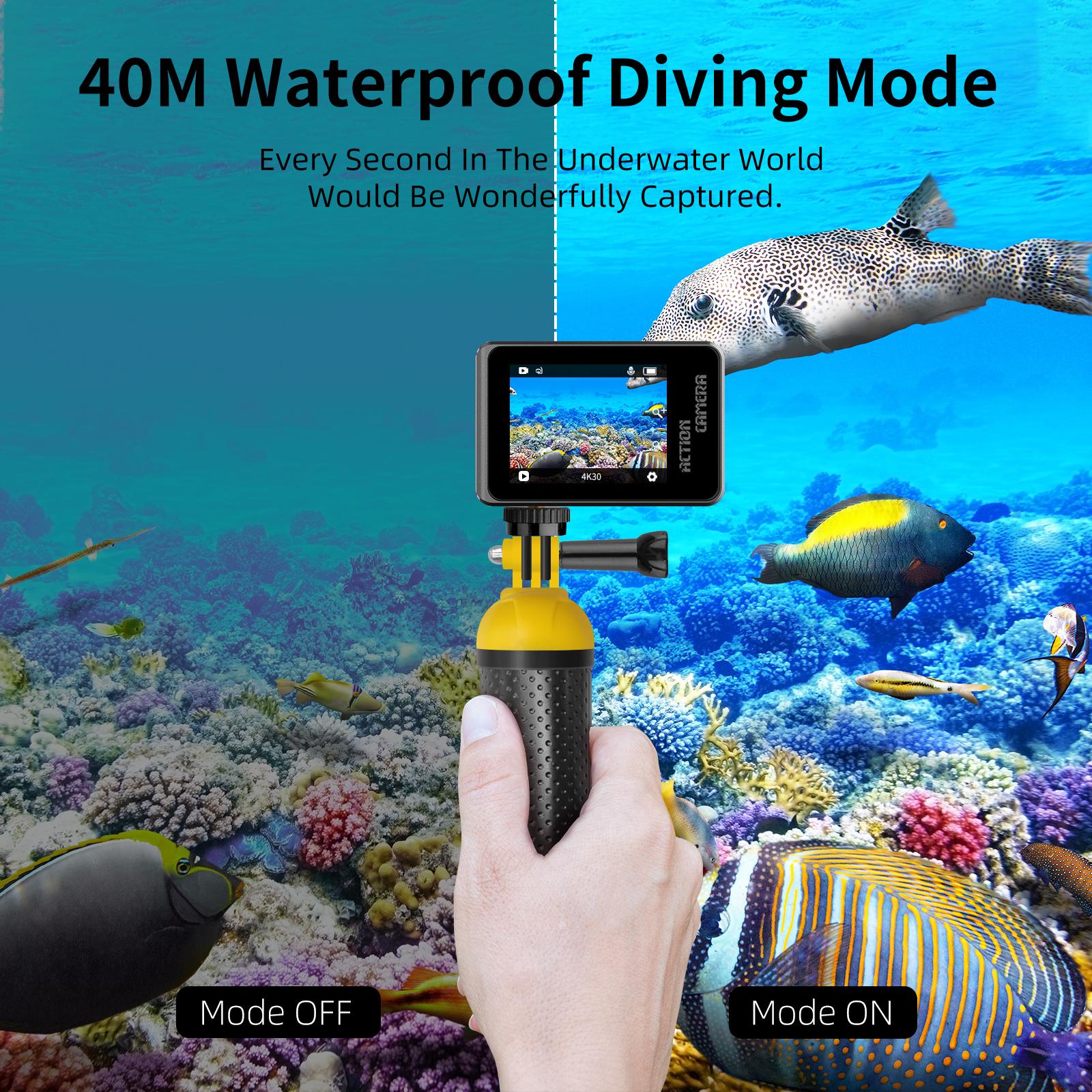 Camera hành động 4K HD 60fps Màn hình màu sắc kép ngoài trời Máy ảnh thể thao 24MP EIS chống lắc lư thấu kính có thể thay thế bộ lọc không thấm nước