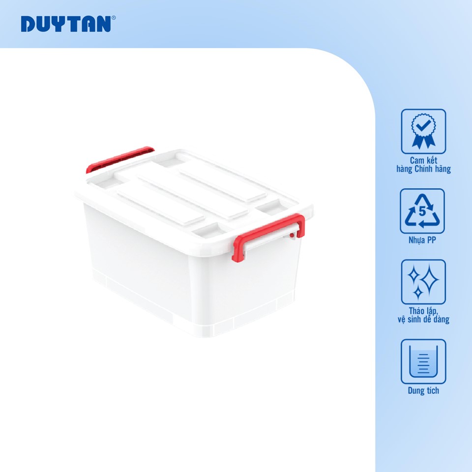 Thùng vuông đa năng 30 lít có bánh xe tiện dụng