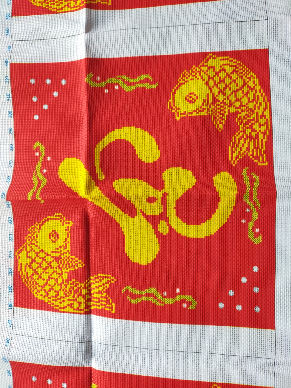 TRANH THÊU PHÚC LỘC THỌ - 126 x 43 cm - TỰ THÊU