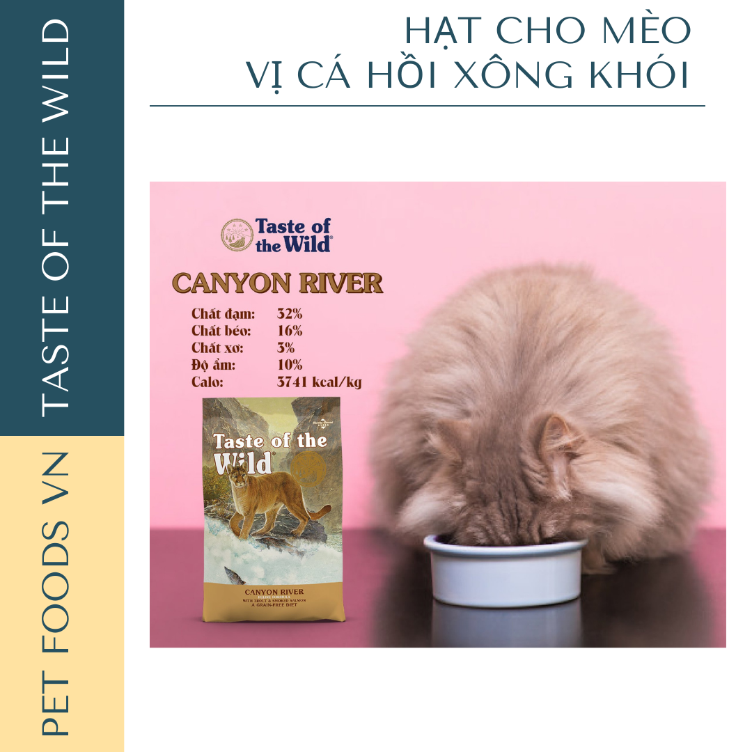 Hạt cho mèo TASTE OF THE WILD Canyon River vị Cá Hồi Vân & Cá Hồi Xông Khói