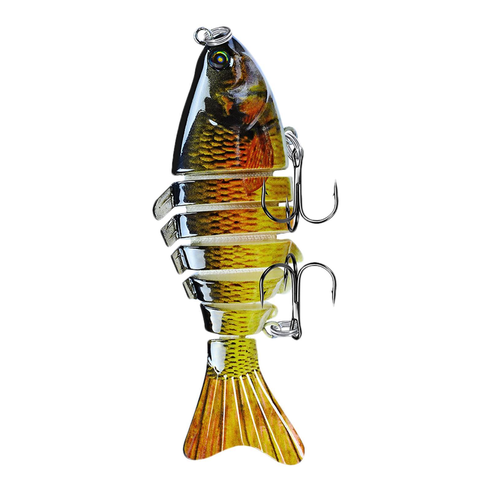 3.9inch Fishing Lures Bass Lures Crankbait Hard Lure Artificial Fish Multi Jointed Swim Baits for Yellow Perch, Fishing Gift ,Bass ,Black Fish