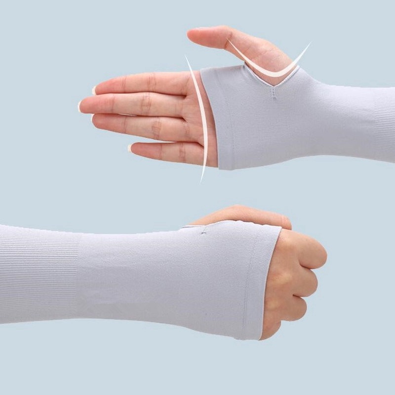 Bộ 2 găng tay xỏ ngón , ống tay chống nắng , găng tay chống nắng nam nữ chất vải thun co giãn cao cấp chống tia UV , chống nắng , thể thao hợp thời trang