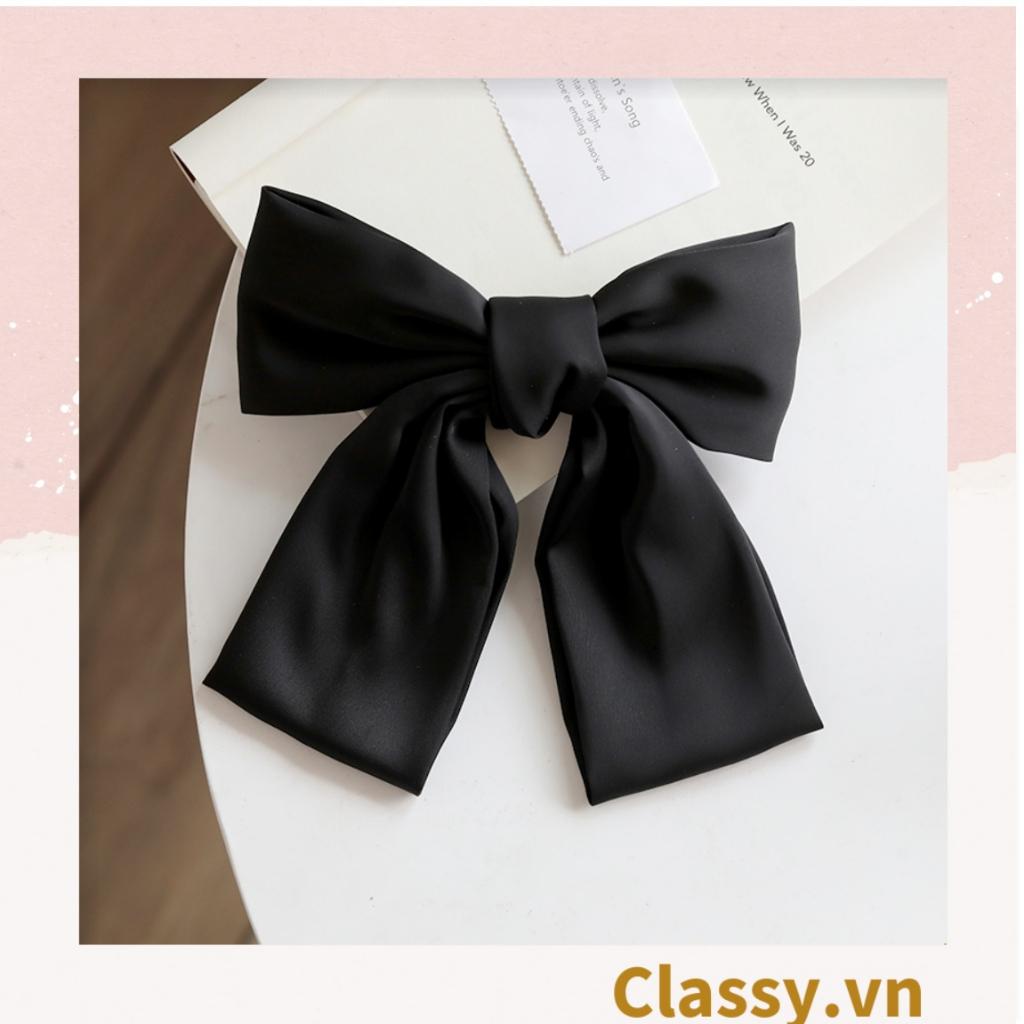 Kẹp tóc đính nơ thời trang ngọt ngào phong cách hàn quốc dành cho nữ Classy chất liệu satin PK249