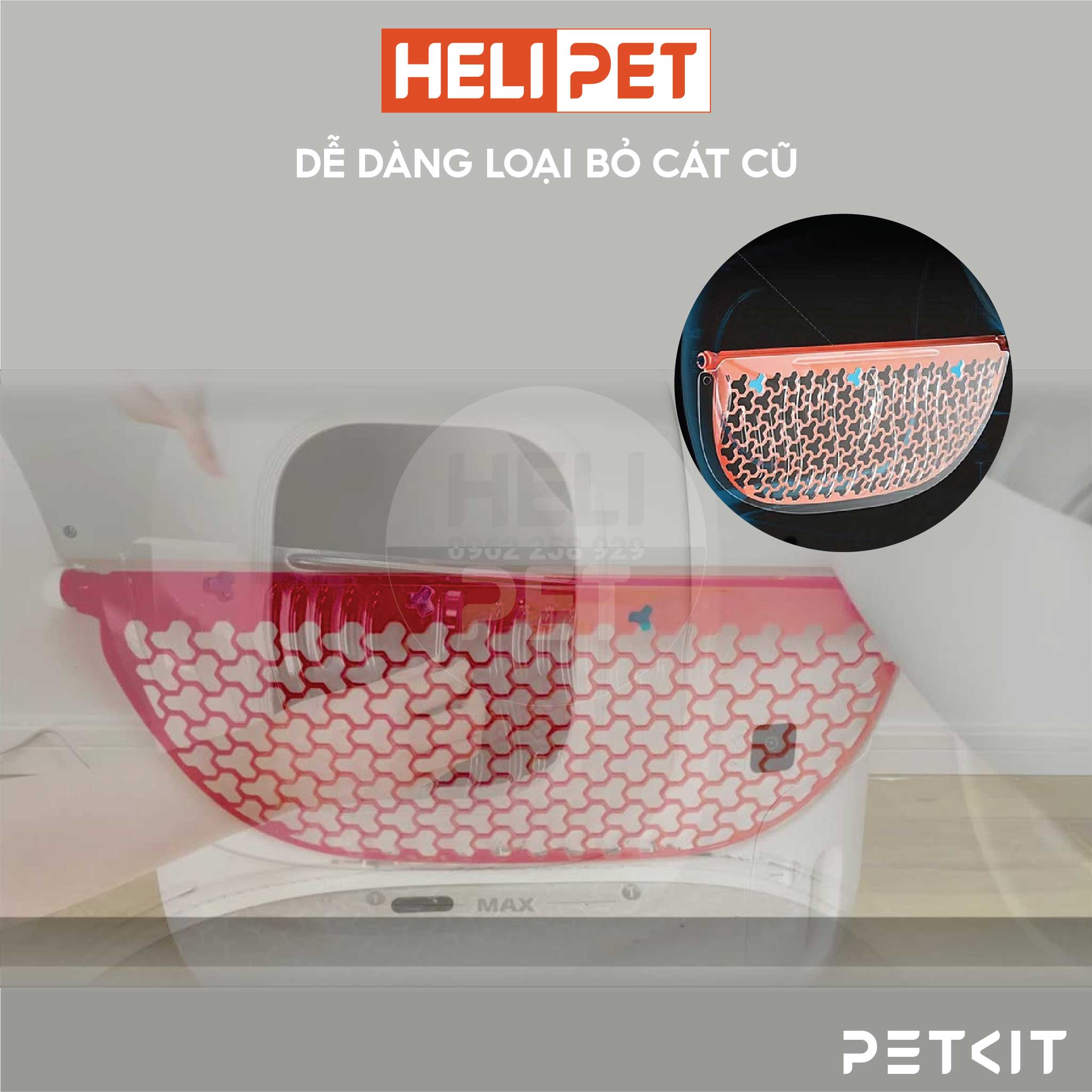 Tấm Chắn Xả Cát Cũ Máy Vệ Sinh Cho Mèo PETKIT Pura Max - HeLiPet
