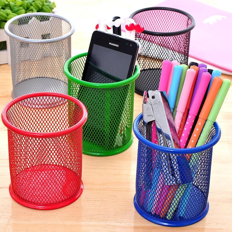 Hộp Đựng Bút Để Bàn Lưới Sắt Nhiều Màu H067