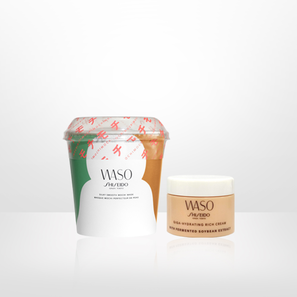 Bộ sản phẩm Waso Beauty Smart tặng Mặt nạ Waso Silky Smooth Mochi và Kem dưỡng ẩm Shiseido Waso GIGA Hydrating Rich Cream 15ml