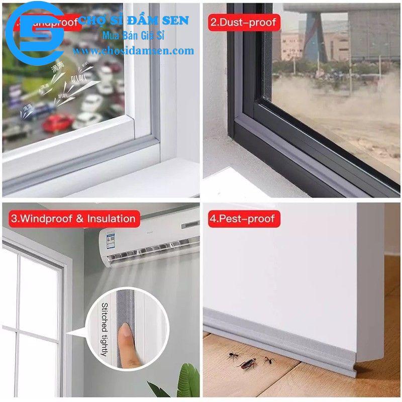 Ron, xốp chặn khe cửa dài 3m đa năng chống gió lùa, ngăn côn trùng, giảm tiếng ồn, khói bụi G267-Xopchancua-3m