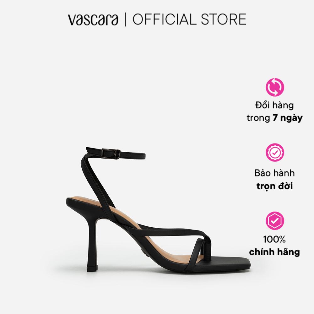 Vascara Giày Sandal Ankle Strap Quai Ngang Phối Kẹp - SDN 0723