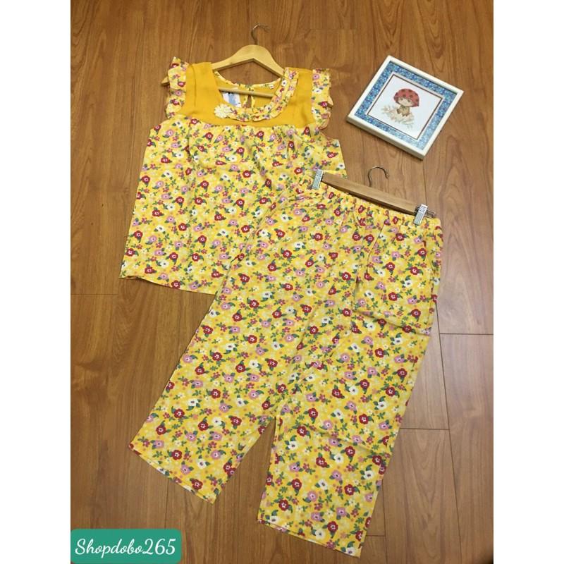 Đồ bộ nữ,đồ ngủ mặc nhà lửng 9 tấc vải lụa size đại hoa nhí phối tằm ý siêu cưng