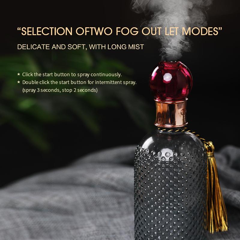 Nước Hoa Thủy Tinh Bình Phun Sương Tạo Ẩm Không Khí USB Aromatheraphy Siêu Âm Thanh Mát Phun Sương Tạo Máy Khuếch Tán Tinh Dầu Mini Di Động Nhà Hương Ẩm