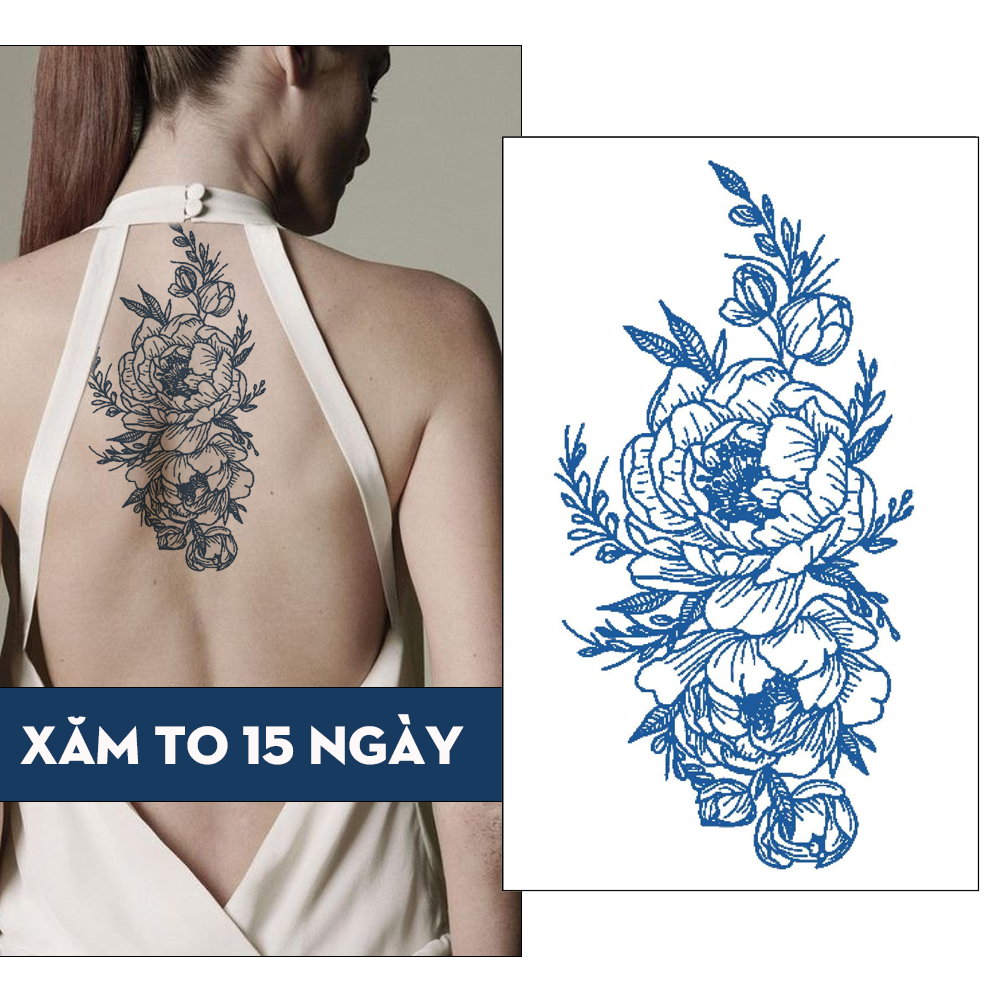 Hình Xăm Miếng Dán Xăm Tattoo giả 15 Ngày Không Trôi Chống Thấm Nước Tạm Thời Hoa Lá Legaxi