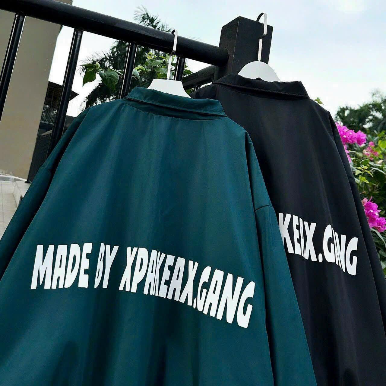 Áo Khoác Dù Nam Nữ Có 2 Lớp Vải Gió Mặc Mát Mẻ Logo In Chữ XPAKEAX.GANG HTM FASHION
